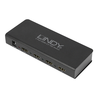 LINDY 38243 - 3 Port HDMI 2.0 18G Switch